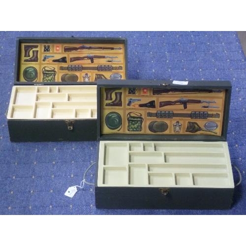 218 - Two Action Man Locker Boxes, both with lift out trays but otherwise empty (2)