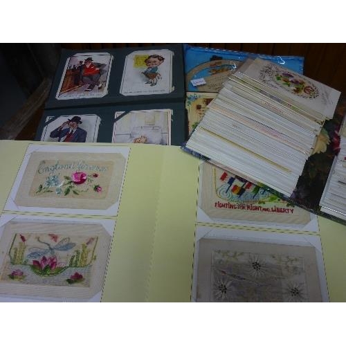 230 - Postcards: approximately seventy W.W.1 period embroidered silk cards including regiments, patriotic ... 