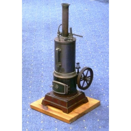 237 - A Carette model Steam Engine, circa 1912, with water-glass and steam whistle, 15½in (39.25cm) high, ... 