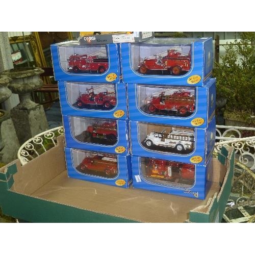 238 - Fire Service Interest; A collection of eight American Mint die cast Model Fire Engines, premium edit... 