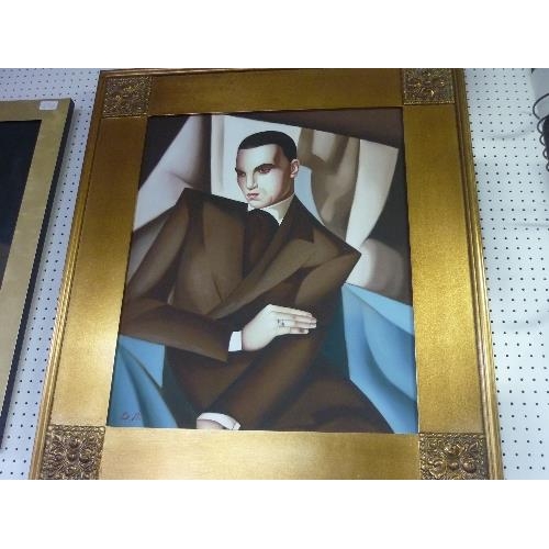 275A - In the Manner of Tamara De Lempicka, two portraits, signed 'D.N' (2)