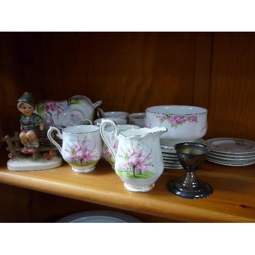 393A - An Edwardian Jug and Basin set, together with two Royal Albert Tea sets, Hummel Figure, modern Chine... 