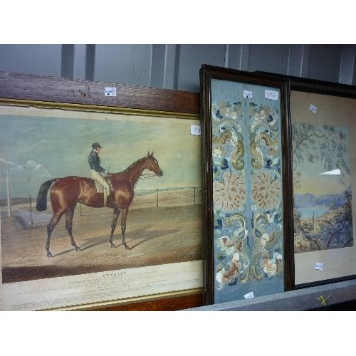 398A - A pair of 19th century horse racing prints, May Middleton and Cyprian, 12in x 17in (30.5cm x 43cm), ... 