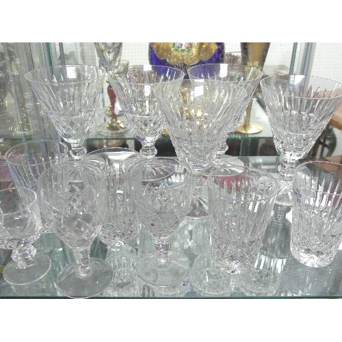 64A - A quantity of Waterford Crystal Tramore pattern, twenty-five pieces including wine glasses, hock gla... 