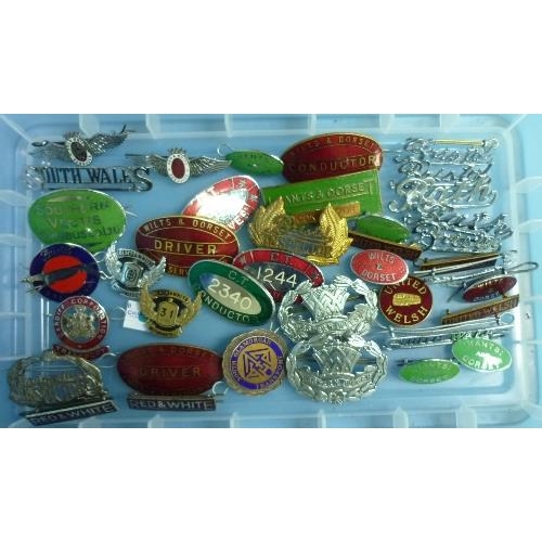 575 - Bus and Coaching Interest; A collection of Cap and Lapel Badges, Bristol, Wales and Southern England... 