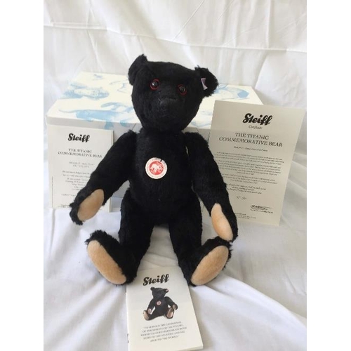 682 - Steiff; 'The Titanic Commemorative Bear', 664151, commemorating the centenary of the sinking, black,... 