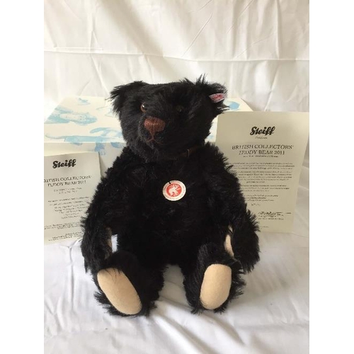 685 - Steiff; 'British Collectors' Teddy Bear 2011', 663901, black, 36cm, with growler, limited edition no... 