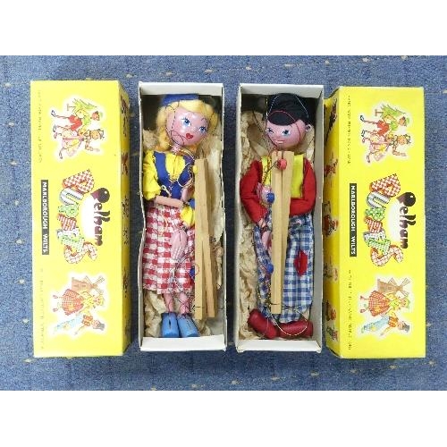 639 - Two Pelham Standard Puppets, Dutch Boy and Dutch Girl, both boxed. puppets and boxes in good conditi... 