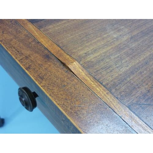 451 - A Georgian inlaid mahogany Pembroke Table, the shaped top above a frieze drawer raised on tapering l... 