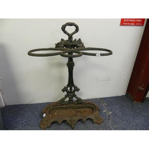 463 - A Victorian cast iron Stick Stand, in the manner of Coalbrookdale, height 28in x width 20in x depth ... 