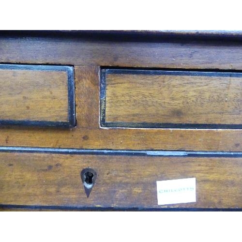 492 - A Victorian inlaid mahogany Work Table, with two short above three long narrow drawers, raised on sq... 