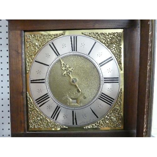 497 - A Georgian oak 30hour Longcase Clock, the 11in (28cm) brass dial signed France Warrington with singl... 