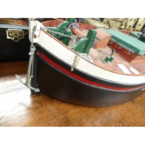 102 - A good quality vintage Model Fishing Barge, width 45½in x height 50in (115m x 127cm)