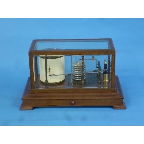 470 - An early 20th century Barograph, by Chadburns Ltd, Liverpool, in a glazed mahogany case with frieze ... 