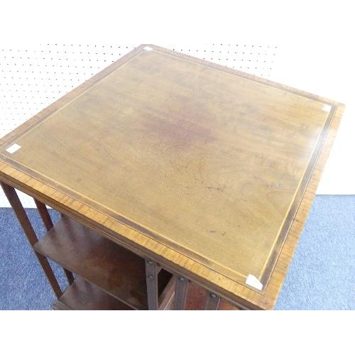 489 - An Edwardian inlaid mahogany Revolving Bookcase, of traditional square form, 23in (59cm) wide, 36½in... 