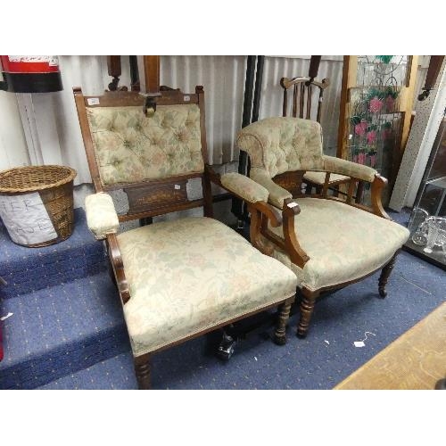 101 - An Edwardian mahogany-framed two seater Salon Sofa, with central foliate and Mother of Pearl inlay t... 