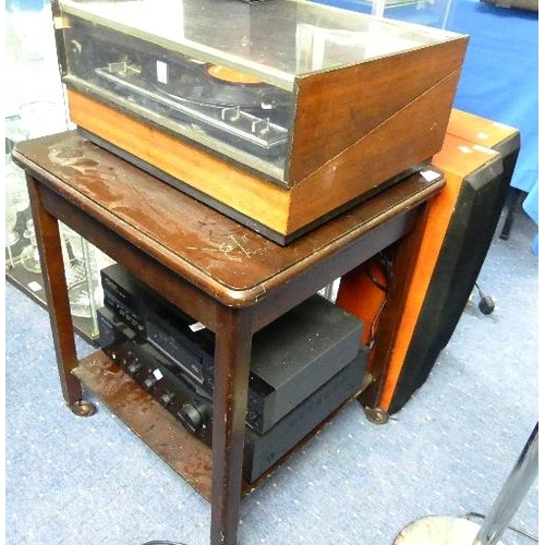 111 - A Pioneer PD 207 CD player, A10 integrated amplifier, and Garrard AT75 Turntable, together with a pa... 