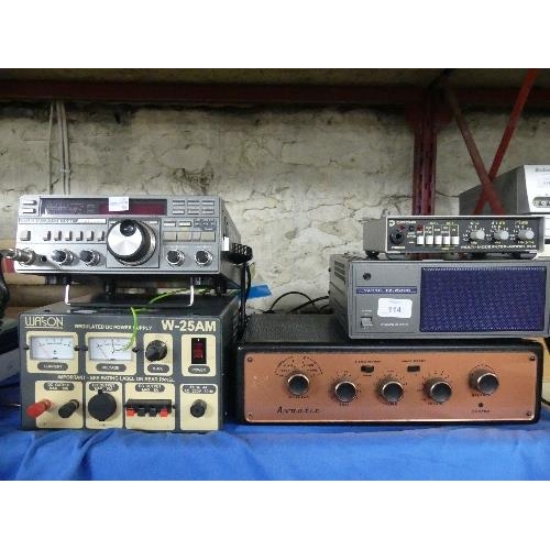 114 - A quantity of Amateur 'Ham' Radio Equipment, including a Beam Echo Avantic SPA II amplifier, two Yae... 