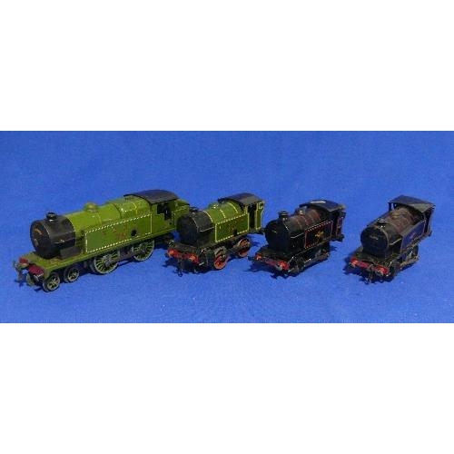 636 - Hornby '0' gauge, clockwork, locomotives, wagons, track, some boxed, etc., including 4-4-2 L.N.E.R. ... 