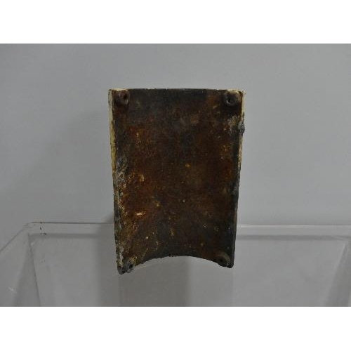 645 - WITHDRAWN A VR cast iron Telegraph Pole Throwing Stones Notice, fire damaged.