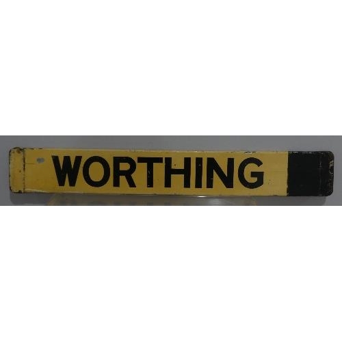 656 - Railwayana; Two wooden small carriage Departure Boards, one 'Bosham & Funtington' with 'Worthing' on... 