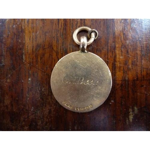 669 - C. H. 'Charlie' Beer (Devon, Exeter, Honiton Rugby Football Club) interest: a 9ct gold medal for Dev... 