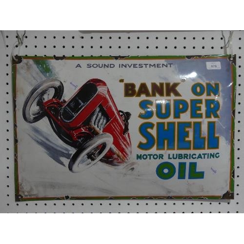 676 - A reproduction 'Super Shell' tin Advertising Sign.