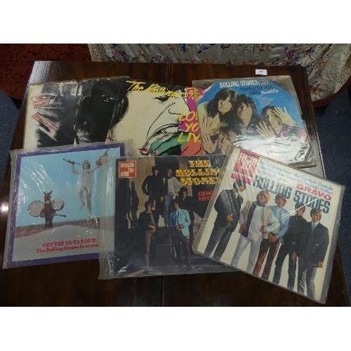 690 - Vinyl Records; A collection of six Rolling Stones LP's, including 'Sticky Fingers' CoC 59100, zip sl... 