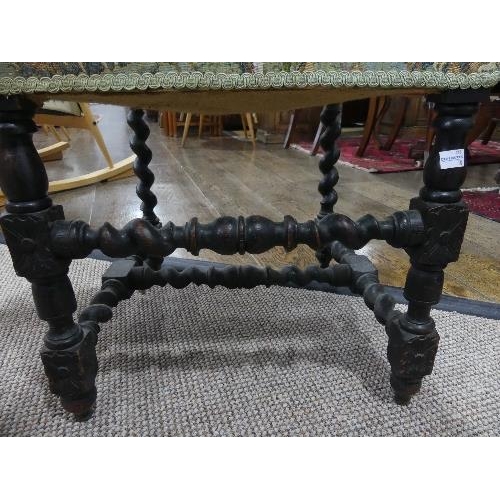 70 - A Pair of Victorian carved oak Carolean style Side Chairs, together with a Victorian oak hall chair ... 