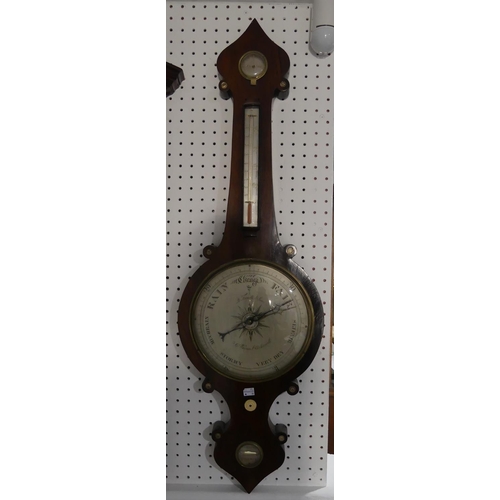 72 - A Victorian rosewood wheel Barometer, the silvered dial signed D. Fugioli & Son, 3 Gt. Warner Street... 