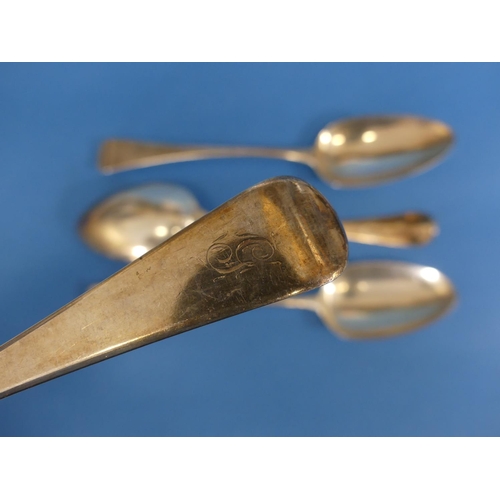 28 - Three George III silver Table Spoons, by Mary & Elizabeth Sumner, hallmarked London, 1810/1812, Old ... 