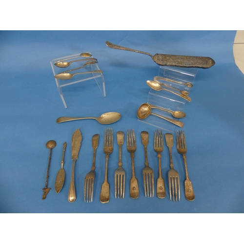 38 - A quantity of Silver Plate, including a cafe-au-lait set, a bachelor tea set, various flatware, toas... 