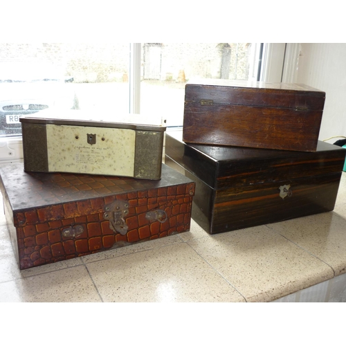 623 - A Tinplate 'Lyon Maison' Box, together with three other various boxes (4)