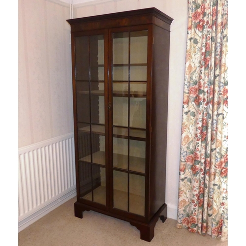 637 - An antique glazed Bookcase, with adjustable shelves, 80in (203cm) high x 36in (91.5cm) wide x 17½in ... 