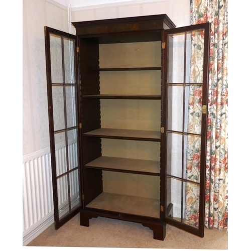 637 - An antique glazed Bookcase, with adjustable shelves, 80in (203cm) high x 36in (91.5cm) wide x 17½in ... 