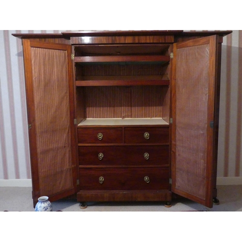 640 - A late Victorian mahogany Compactum Wardrobe, 98in (249cm) wide x 82in (208cm) high x 25in (63.5cm) ... 