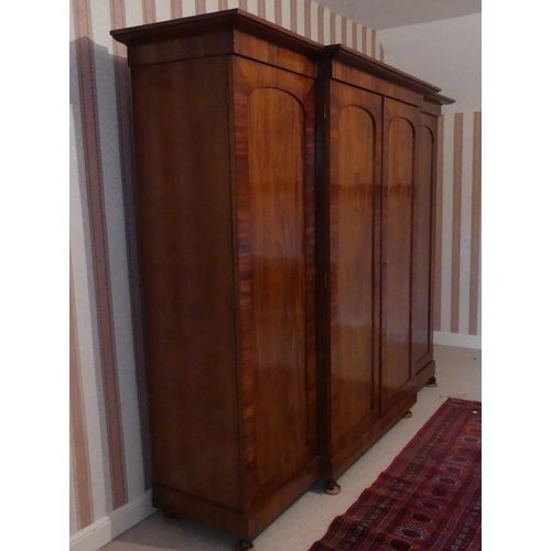 640 - A late Victorian mahogany Compactum Wardrobe, 98in (249cm) wide x 82in (208cm) high x 25in (63.5cm) ... 