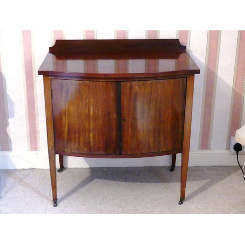 642 - An antique bow-front Cabinet, 30in (76cm) wide x 19in (48.25cm) deep x 32in (81cm) high.