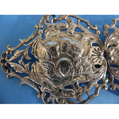 65 - A late Victorian silver Belt Buckle, by William Comyns & Sons Ltd., hallmarked London, 1897, pierced... 