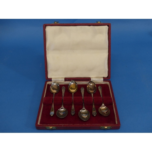 67 - A cased set of six Elizabeth II silver teaspoons, by Francis Howard Ltd., hallmarked Sheffield, 1966... 