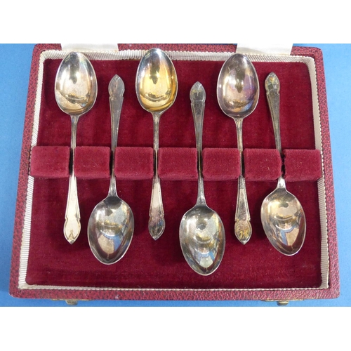 67 - A cased set of six Elizabeth II silver teaspoons, by Francis Howard Ltd., hallmarked Sheffield, 1966... 