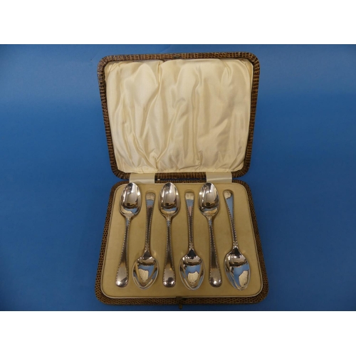 74 - A set of six George V silver Teaspoons, by Barker Brothers Silver Ltd., hallmarked Birmingham, 1931,... 