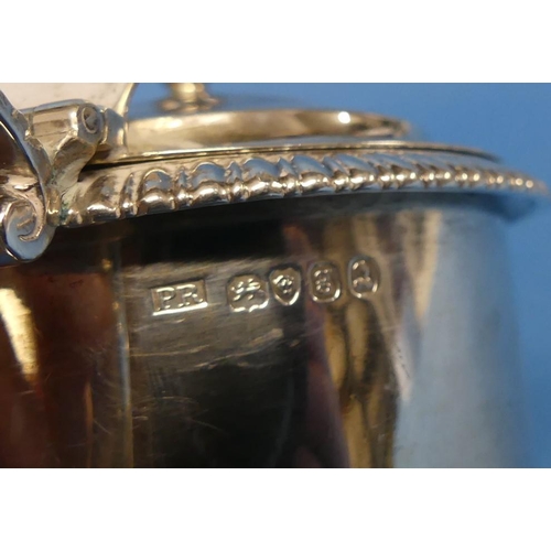 75 - A George IV silver Mustard Pot, by Philip Rundell, hallmarked London, 1822, of circular form,the hin... 