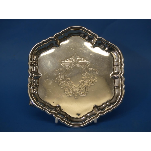 83 - A small late Victorian silver Salver / Card Tray, by William Hutton & Sons Ltd., hallmarked Sheffiel... 