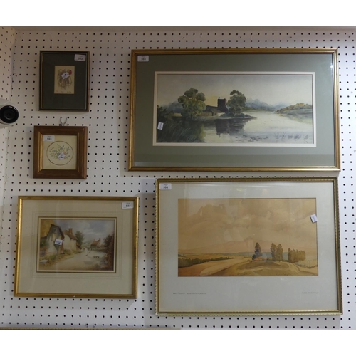 593 - A small quantity of Watercolours, including a pair signed 'F. G. G. Wright', titled 'Dessie' and 'Mo... 