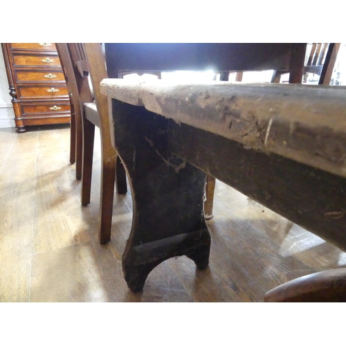 653 - Vintage pine Bench or Form, 116in (295cm) wide.