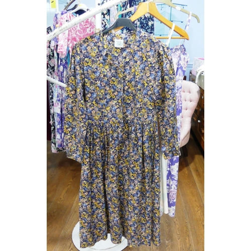 1 - Vintage Fashion, Laura Ashley circa late 1970s/early 1980s: A blue ground  floral print cotton summe... 