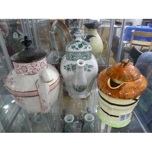 117 - A collection of Six ceramic Teapots; including Ashworth Bros 'Hanley' imari pattern, a Doulton's Bur... 