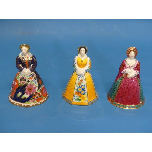 121 - A Royal Worcester Connoisseur collection of Candle Snuffers, as King Henry VIII and his Six Wives; a... 