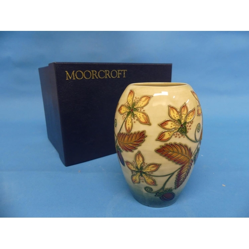 123 - A Moorcroft 'Serviceberry' pattern Vase, the tube-lined design with impressed marks to the base, dat... 